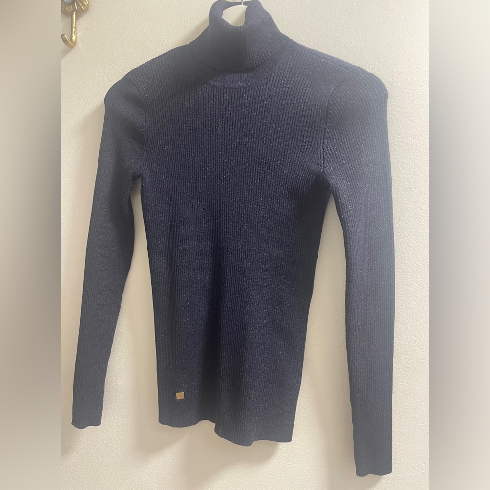 Polo by Ralph Lauren Navy Ribbed Turtleneck Sweater